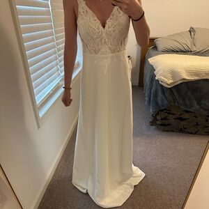 Azazie Elegant White Wedding Dress